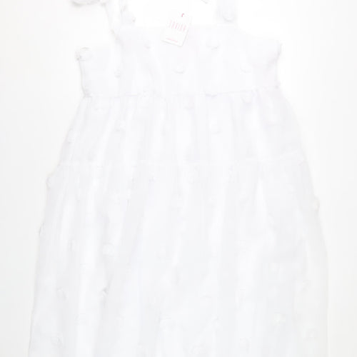 Savida Womens White 2XL A-Line Sleeveless Bow Strap Dress