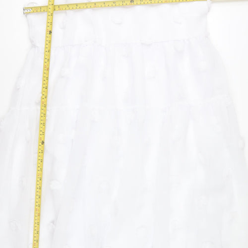 Savida Womens White 2XL A-Line Sleeveless Bow Strap Dress