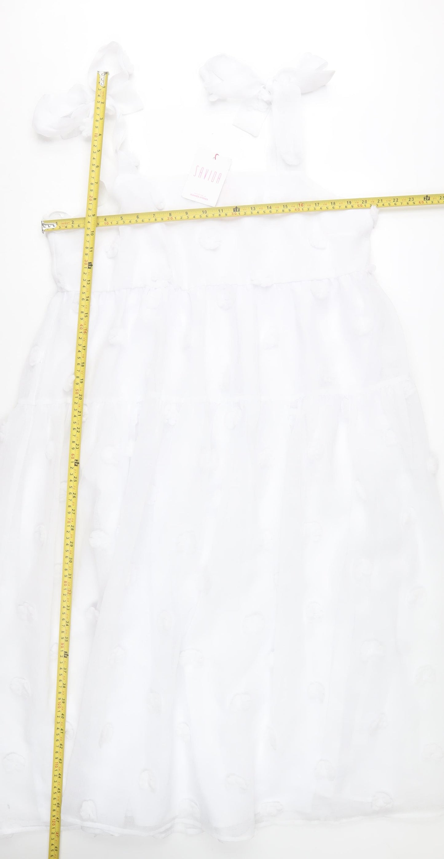 Savida Womens White 2XL A-Line Sleeveless Bow Strap Dress