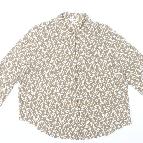 Marks and Spencer Women’s Beige Geometric Blouse Size 20 Cupro Viscose