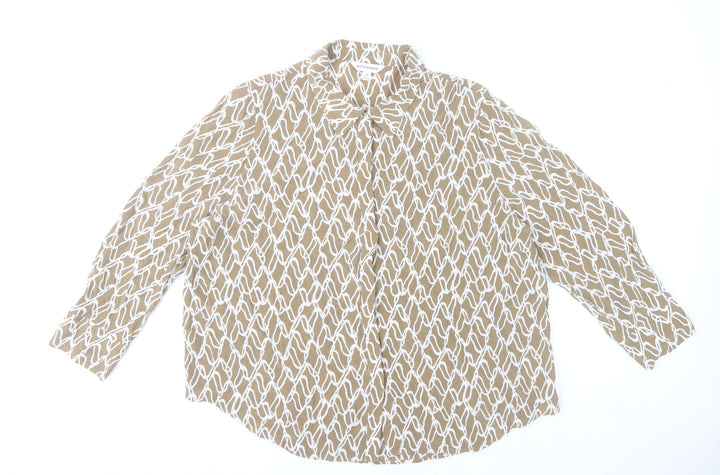Marks and Spencer Women’s Beige Geometric Blouse Size 20 Cupro Viscose