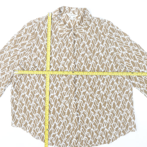 Marks and Spencer Women’s Beige Geometric Blouse Size 20 Cupro Viscose