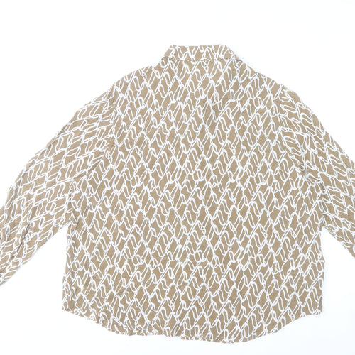 Marks and Spencer Women’s Beige Geometric Blouse Size 20 Cupro Viscose