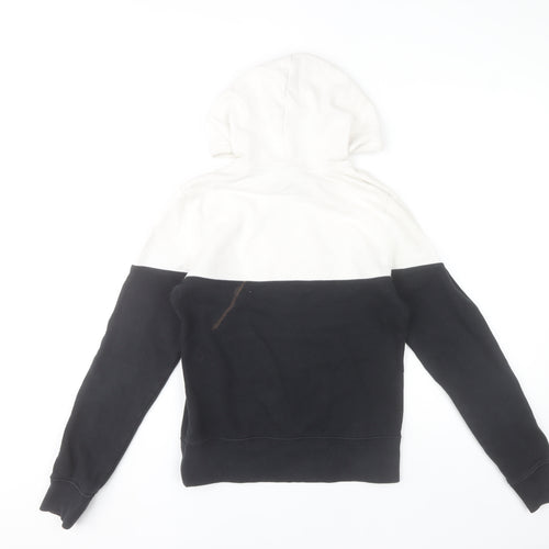 Nike Boys Black & White Pullover Hoodie XS Colourblock Cotton Blend