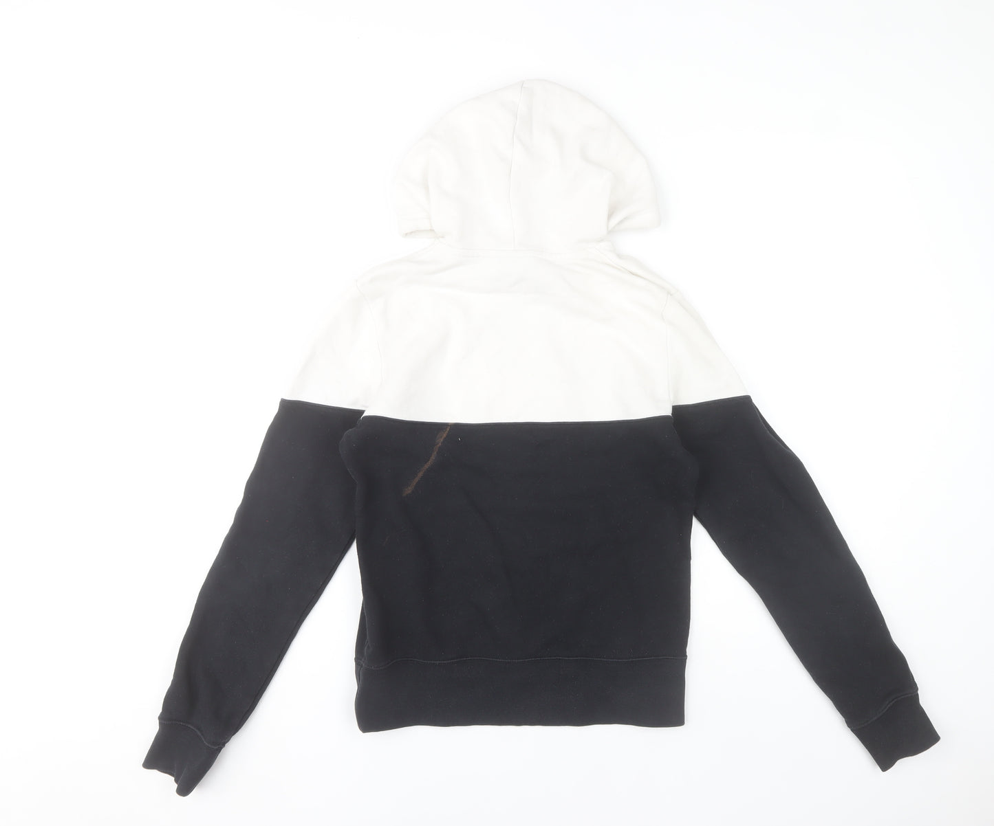 Nike Boys Black & White Pullover Hoodie XS Colourblock Cotton Blend