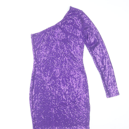 Primark Women’s Purple Sequin One Shoulder Bodycon Dress XS