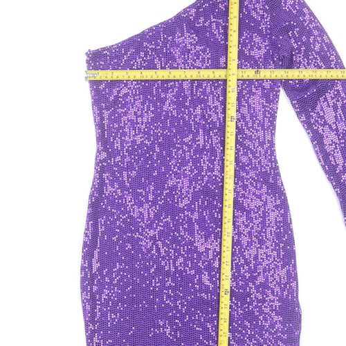 Primark Women’s Purple Sequin One Shoulder Bodycon Dress XS
