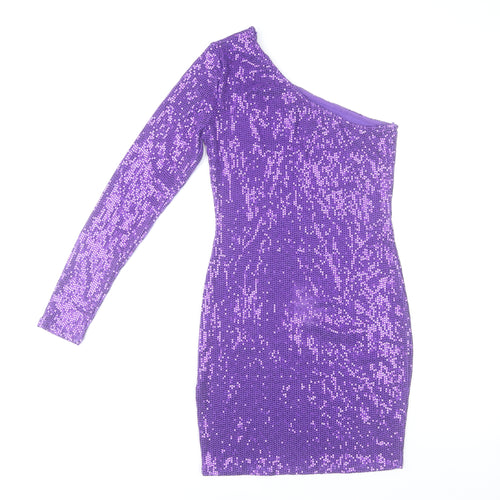 Primark Women’s Purple Sequin One Shoulder Bodycon Dress XS