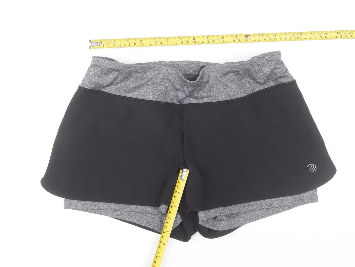 MPG Women's Black & Grey Running Athletic Shorts Size 14