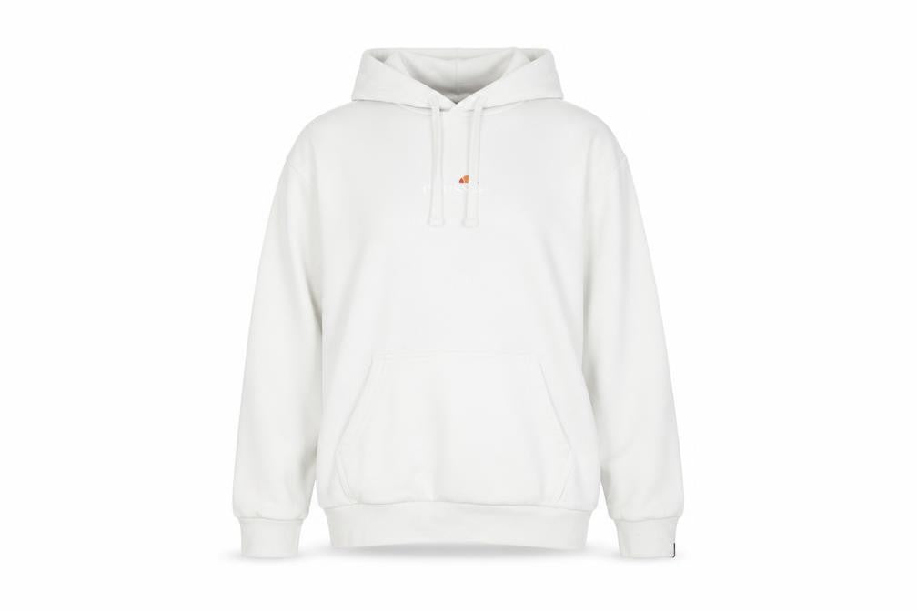Front view of Ellesse women’s white uk 10 pullover hoodie cotton blend casual