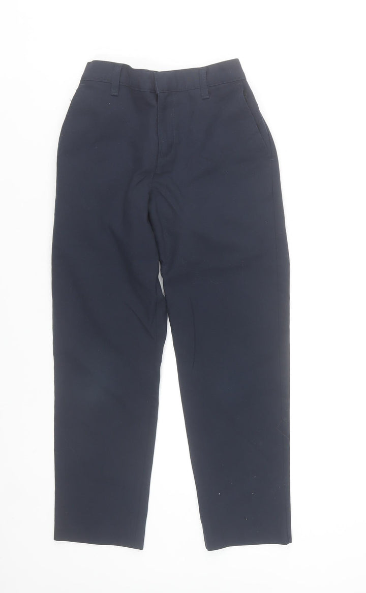 Dunnes Stores Boys Blue School Uniform Trousers 7-8 Years Adjustable Waist
