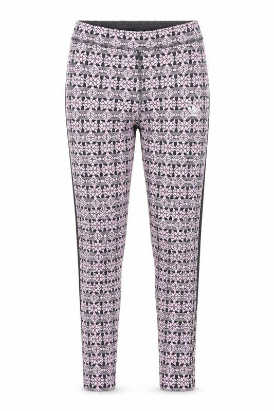 Adidas Women Pink Geometric Print Ankle Leggings Size 12 Cotton Stretch