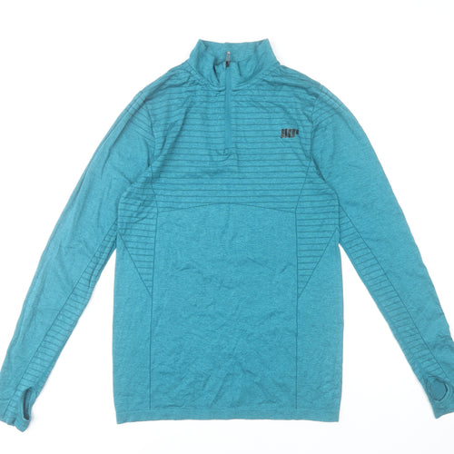 MyProtein Men Blue 1/4 Zip Long Sleeve Training Top Size M