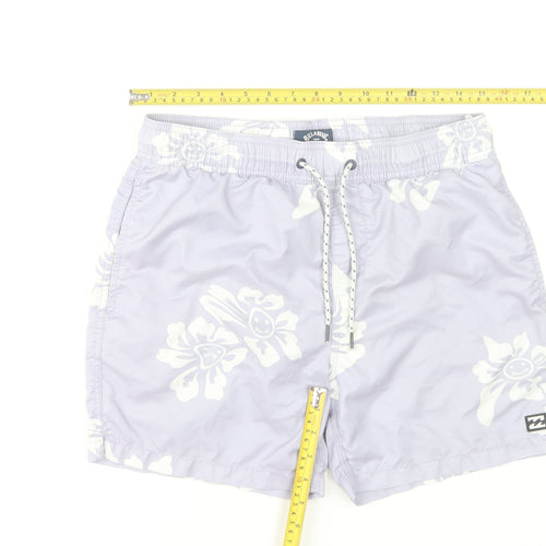 Billabong Men’s Purple Hawaiian Swim Shorts S Quick Dry Polyester