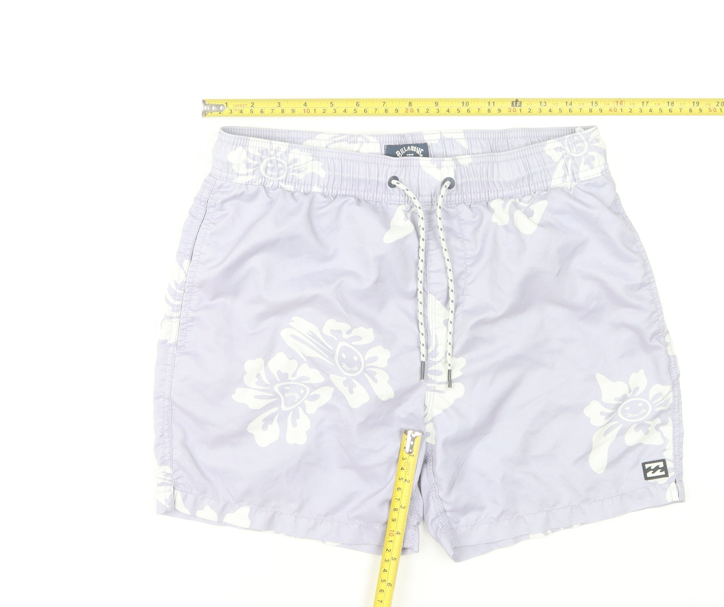 Billabong Men’s Purple Hawaiian Swim Shorts S Quick Dry Polyester