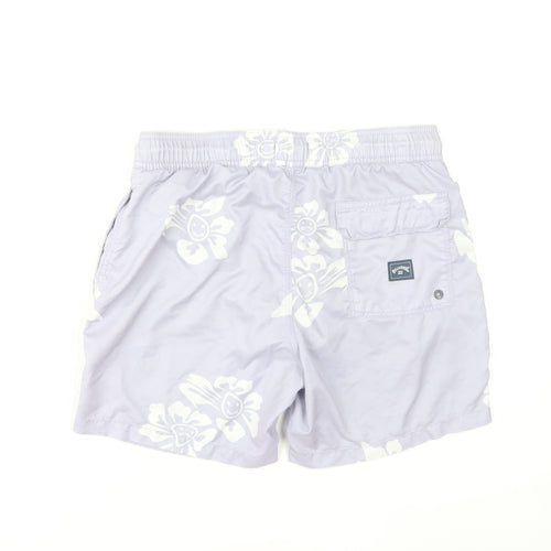 Billabong Men’s Purple Hawaiian Swim Shorts S Quick Dry Polyester