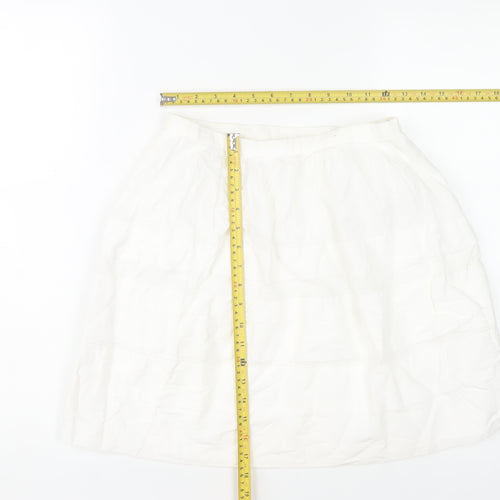 Gap Womens White A-Line Knee Length Cotton Skirt Size 4