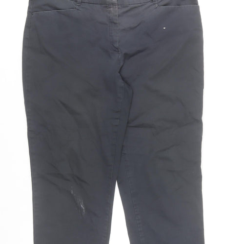 Brax Feel Good Women's Black Chino Trousers Size 16R Cotton Blend