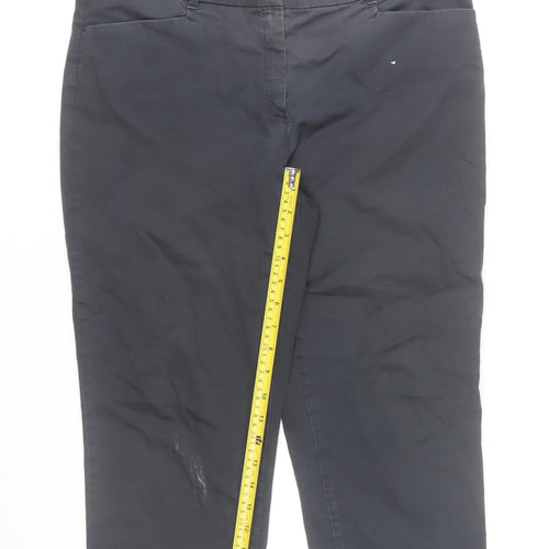 Brax Feel Good Women's Black Chino Trousers Size 16R Cotton Blend