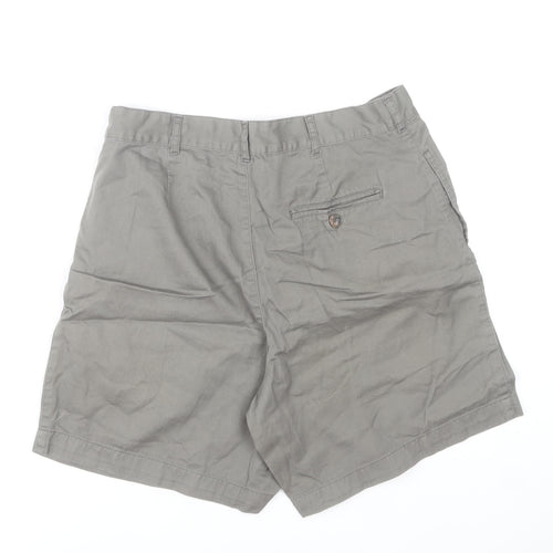 St Bernard Men's Grey Chino Shorts Size L 34in Cotton Pleated