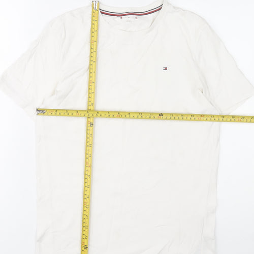 Tommy Hilfiger Boys White Cotton Crew Neck Logo T-Shirt 14-16 Years