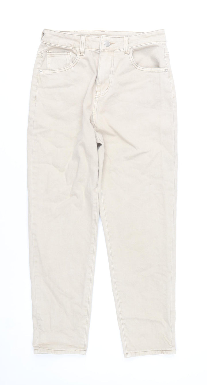 Denim Style Women’s Beige High-Rise Mom Jeans UK 10