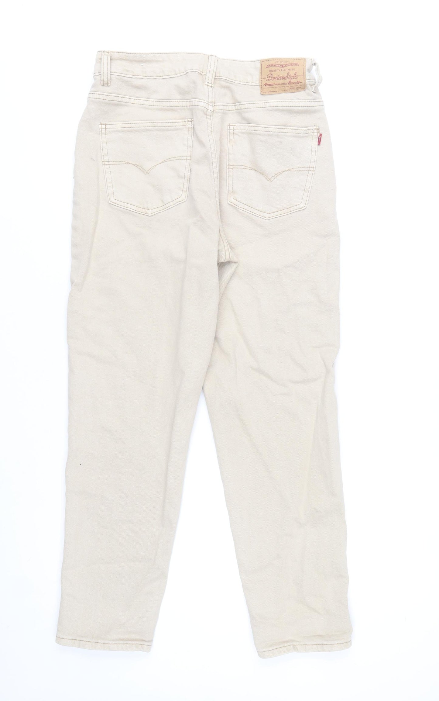 Denim Style Women’s Beige High-Rise Mom Jeans UK 10
