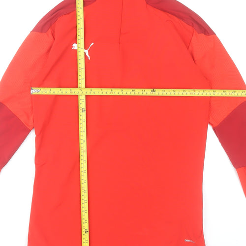 Puma Men's Red 1/4 Zip Long Sleeve Training Top S