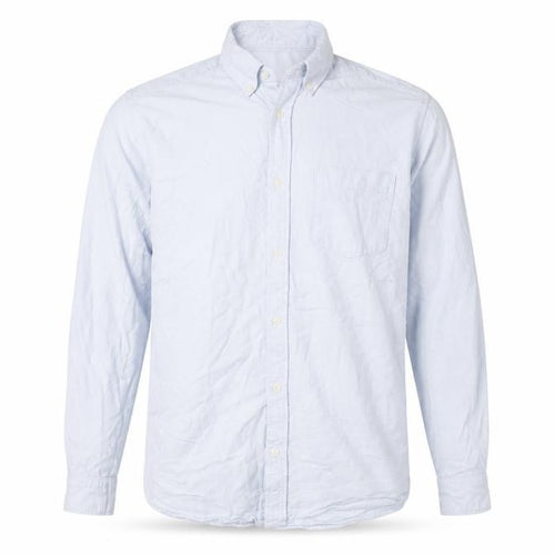 H&M Men’s Blue Cotton Regular Fit Long Sleeve Button-Up Shirt Size L