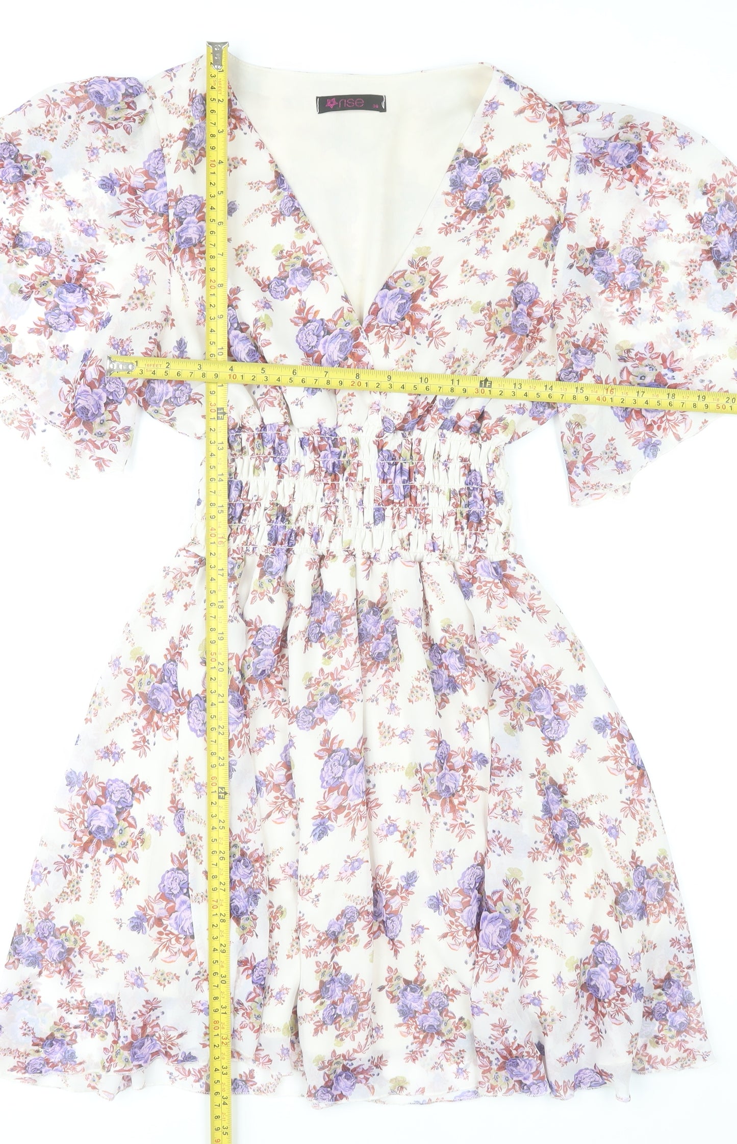 Rise Women’s Multicoloured Floral A-Line Short Dress Size 14