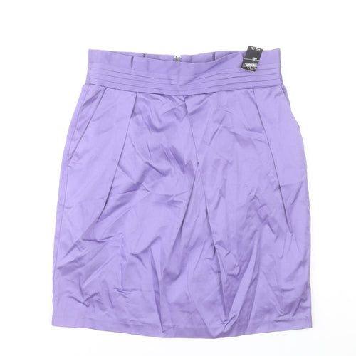 Savida Women’s Purple Size 12 Pencil Skirt Cotton Blend Knee Length