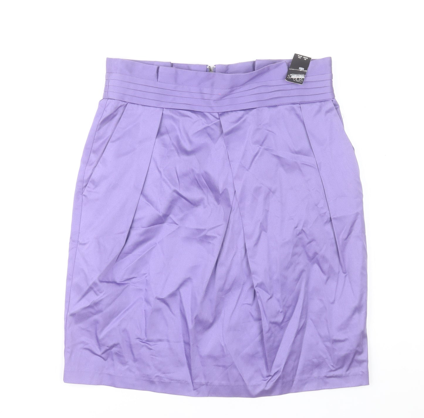Savida Women’s Purple Size 12 Pencil Skirt Cotton Blend Knee Length