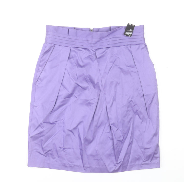 Savida Women’s Purple Size 12 Pencil Skirt Cotton Blend Knee Length