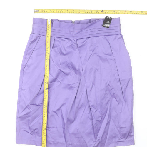Savida Women’s Purple Size 12 Pencil Skirt Cotton Blend Knee Length