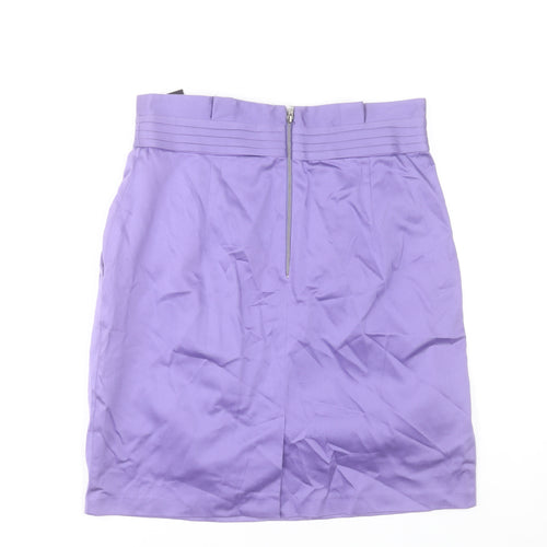 Savida Women’s Purple Size 12 Pencil Skirt Cotton Blend Knee Length