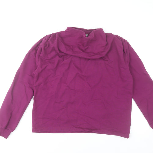 Gallery Womens Purple Cotton Pullover Hoodie Medium