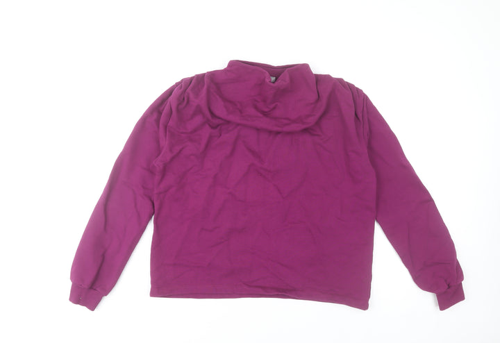Gallery Womens Purple Cotton Pullover Hoodie Medium