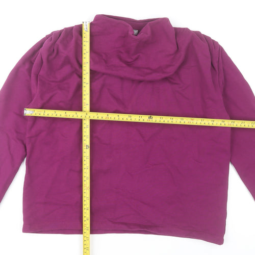 Gallery Womens Purple Cotton Pullover Hoodie Medium