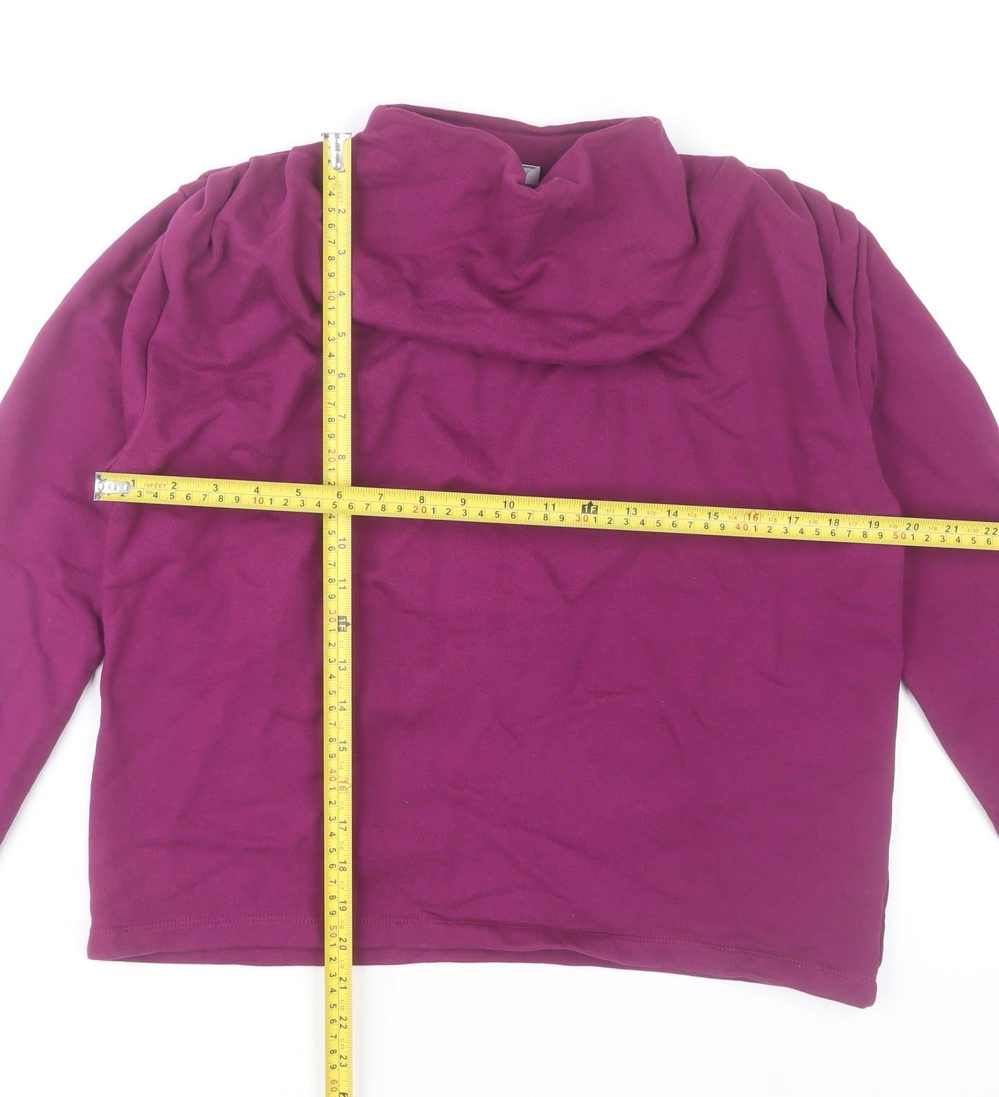Gallery Womens Purple Cotton Pullover Hoodie Medium