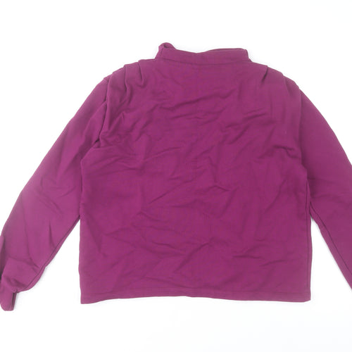 Gallery Womens Purple Cotton Pullover Hoodie Medium