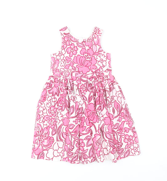 Agatha Ruiz de la Prada Girls Pink Floral A-Line Cotton Dress 12 Years
