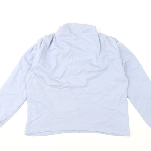 Gallery Women Light Blue Cotton Pullover Sweatshirt Medium