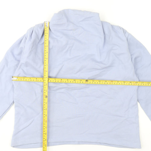 Gallery Women Light Blue Cotton Pullover Sweatshirt Medium