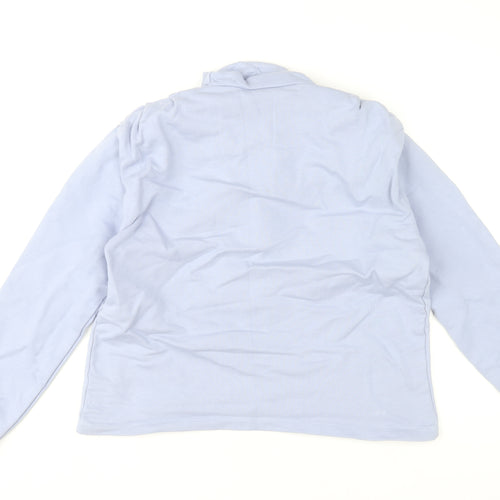 Gallery Women Light Blue Cotton Pullover Sweatshirt Medium