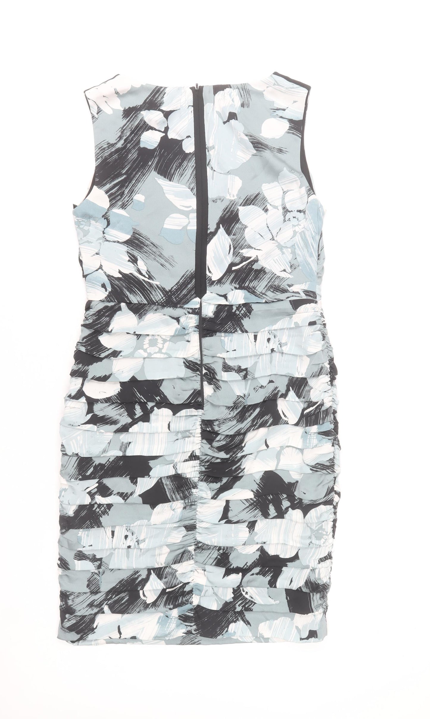Coast Womens Grey Floral Bodycon Sleeveless Knee Length Dress Size 14