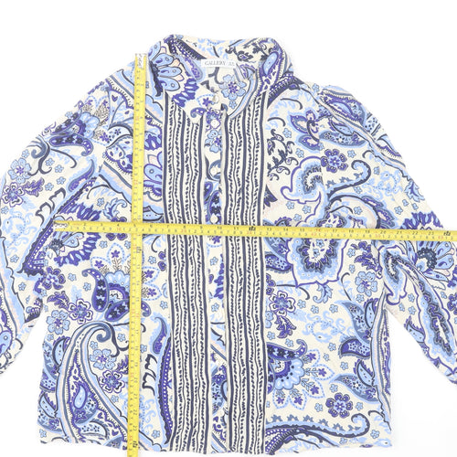 Gallery Womens Paisley Long Sleeve Viscose Tunic Blouse Size 16 Multicoloured