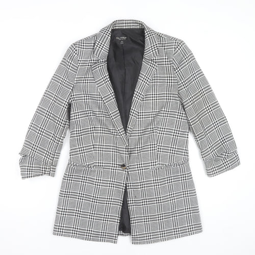 Miss Selfridge Women's Black Check Blazer Jacket Size 8