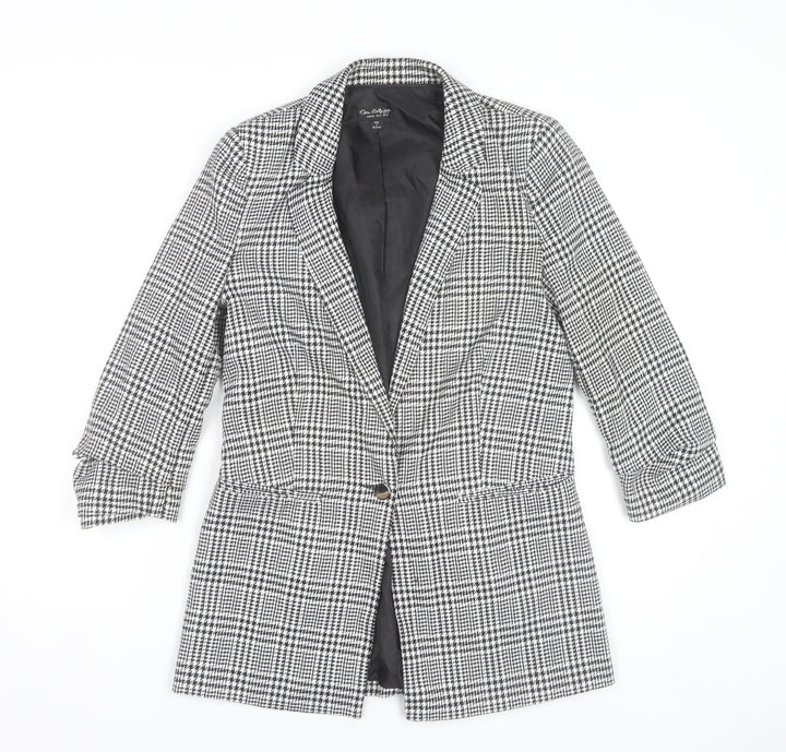 Miss Selfridge Women's Black Check Blazer Jacket Size 8