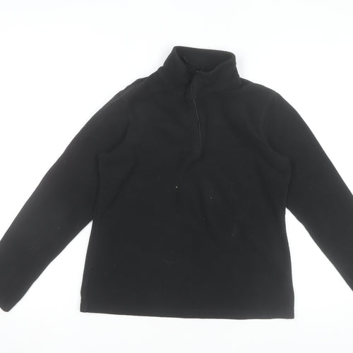 Mountain Warehouse Boys Black Fleece 1/4 Zip Pullover Sweatshirt Size S