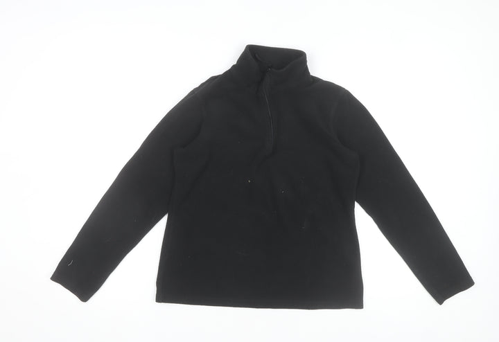 Mountain Warehouse Boys Black Fleece 1/4 Zip Pullover Sweatshirt Size S